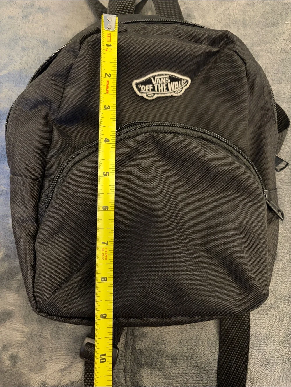 Vans Black Mini Backpack with White 'Off The Wall' Patch